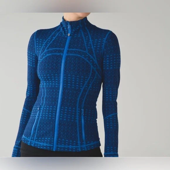 #463 Lululemon Define Jacket Triometric Stripe Lakeside Blue Hero Blue Sz 6 - Picture 2 of 10